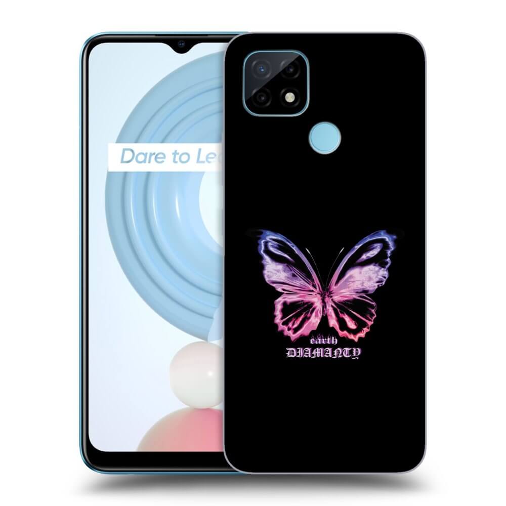 Realme C21Y Hülle - Transparentes Silikon - Diamanty Purple