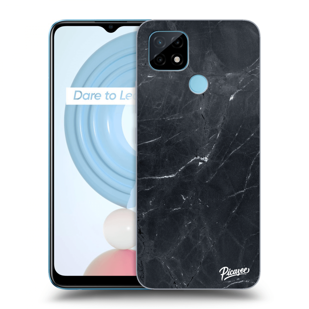 Realme C21Y Hülle - Transparentes Silikon - Black Marble