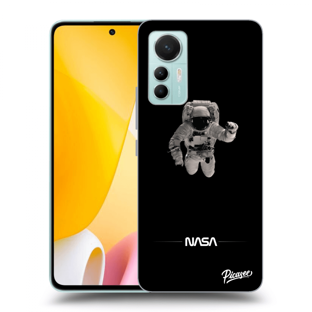 Xiaomi 12 Lite Hülle - Schwarzes Silikon - Astronaut Minimal