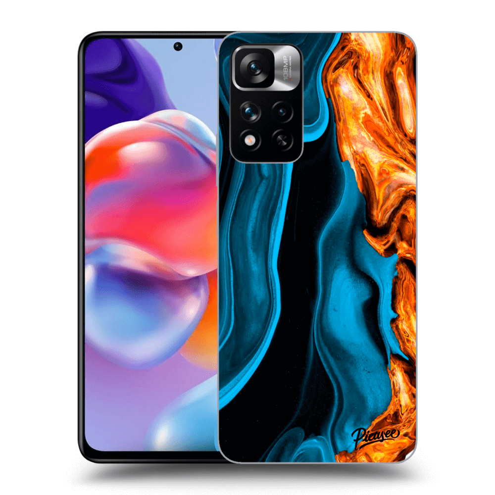 Xiaomi Redmi Note 11 Pro+ 5G Hülle - Schwarzes Silikon - Gold Blue