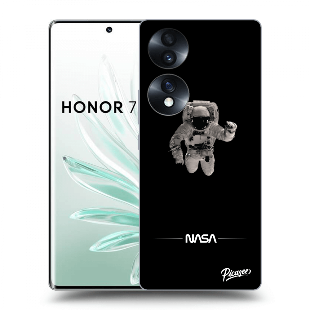 Honor 70 Hülle - Schwarzes Silikon - Astronaut Minimal