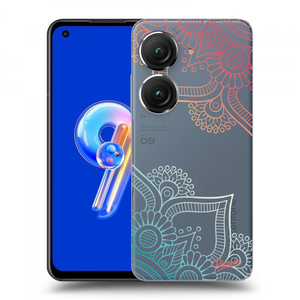 Asus Zenfone 9 Hülle - Transparentes Silikon - Blumenmuster