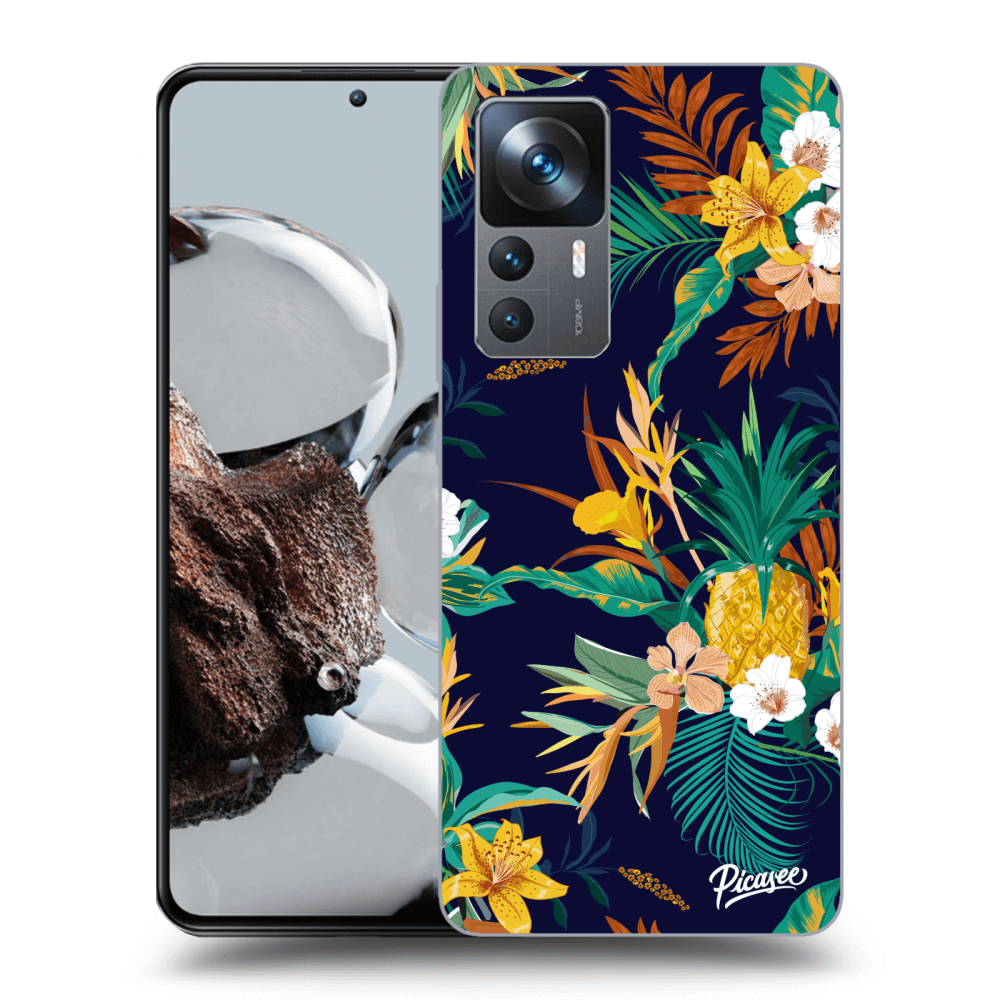 Xiaomi 12T Pro Hülle - Schwarzes Silikon - Pineapple Color