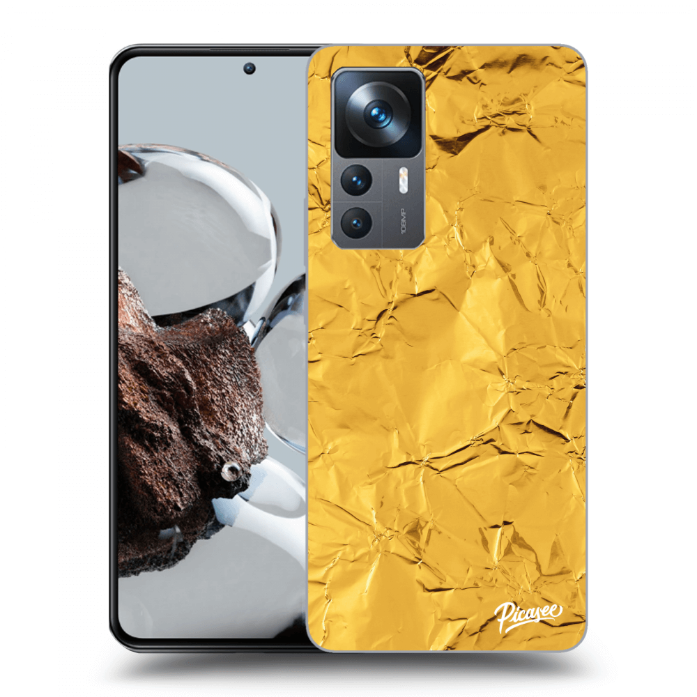 Xiaomi 12T Pro Hülle - Schwarzes Silikon - Gold