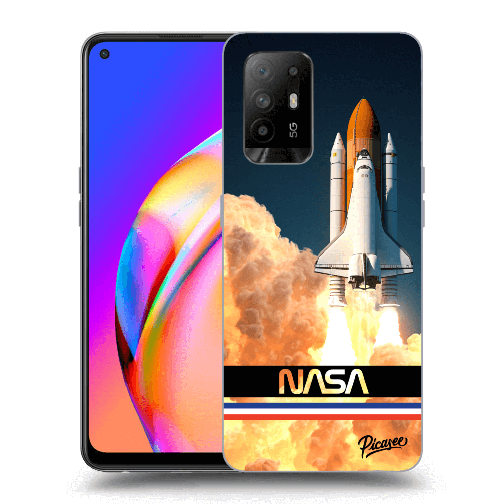 OPPO A94 5G Hülle - Schwarzes Silikon - Space Shuttle