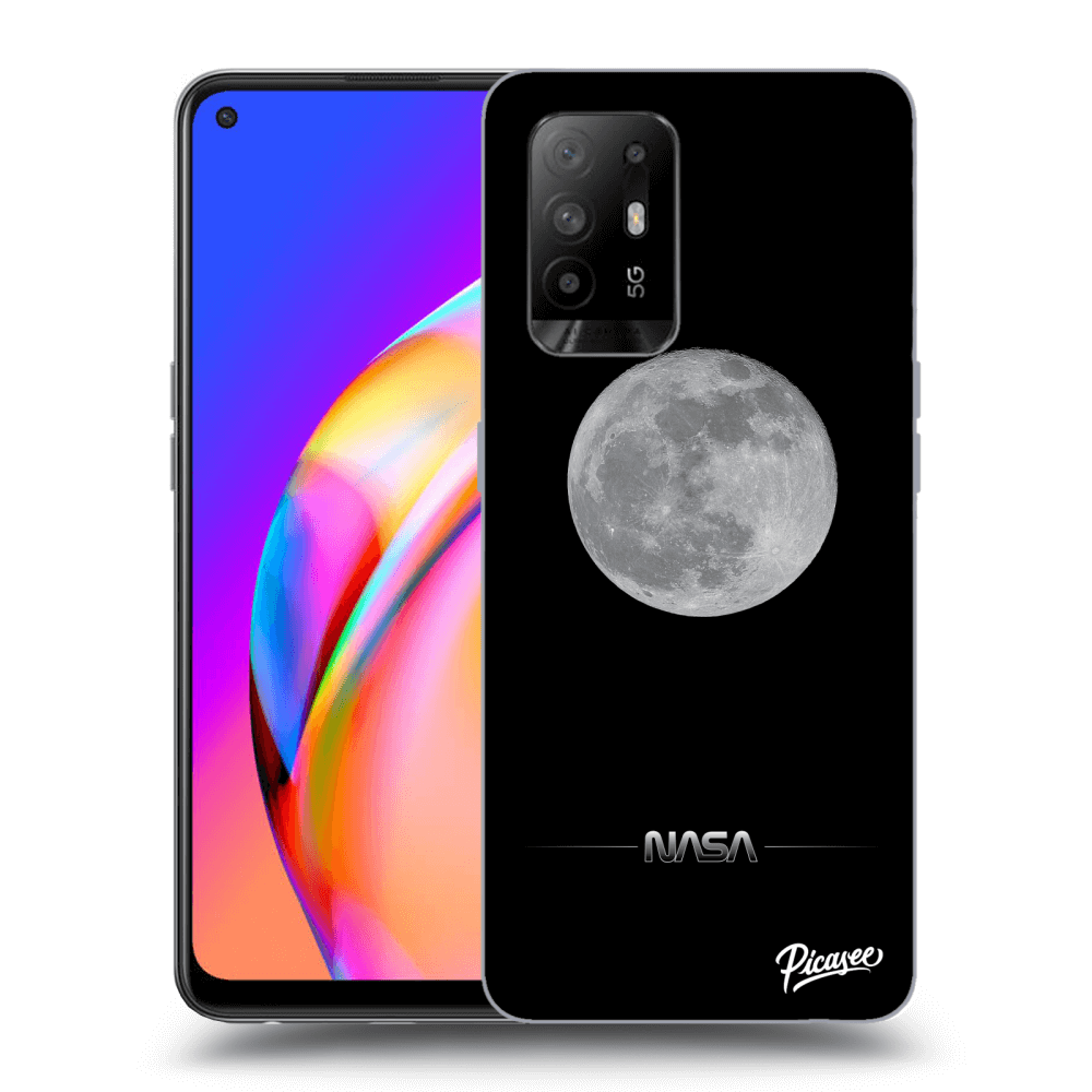 OPPO A94 5G Hülle - Schwarzes Silikon - Moon Minimal