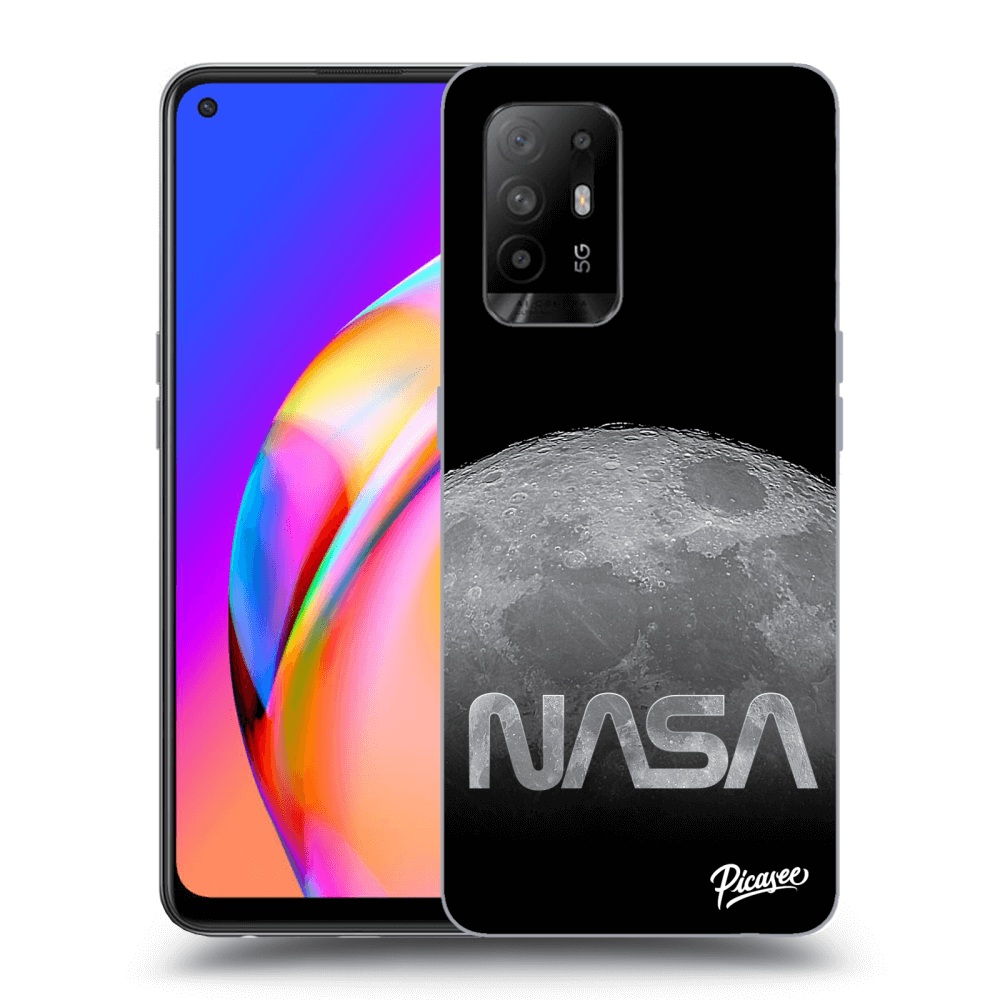 OPPO A94 5G Hülle - Schwarzes Silikon - Moon Cut