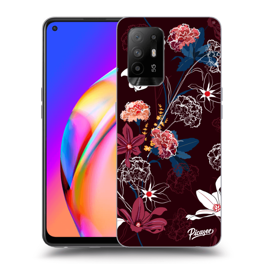 OPPO A94 5G Hülle - Schwarzes Silikon - Dark Meadow