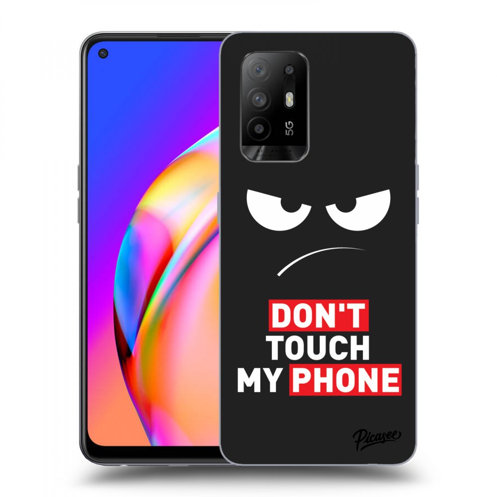 OPPO A94 5G Hülle - Schwarzes Silikon - Angry Eyes - Transparent