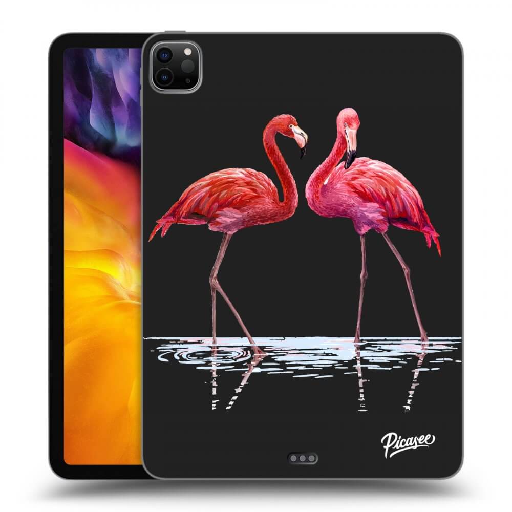 Schwarze Silikonhülle Für Apple IPad Pro 11 2022 M2 (4.generace) - Flamingos Zu Zweit