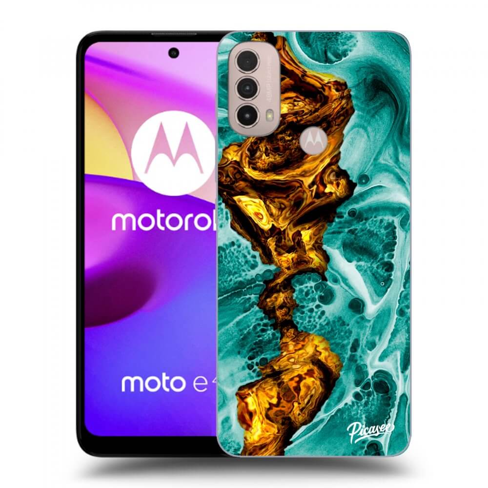 Motorola Moto E40 Hülle - Schwarzes Silikon - Goldsky