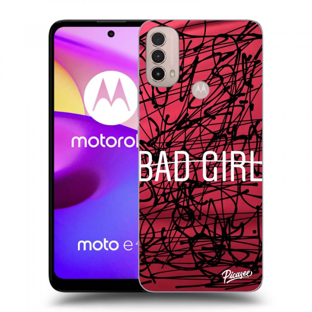 Motorola Moto E40 Hülle - Schwarzes Silikon - Freches Mädchen