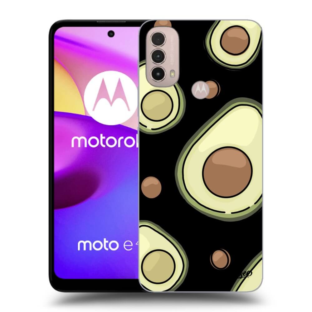 Motorola Moto E40 Hülle - Schwarzes Silikon - Avocado