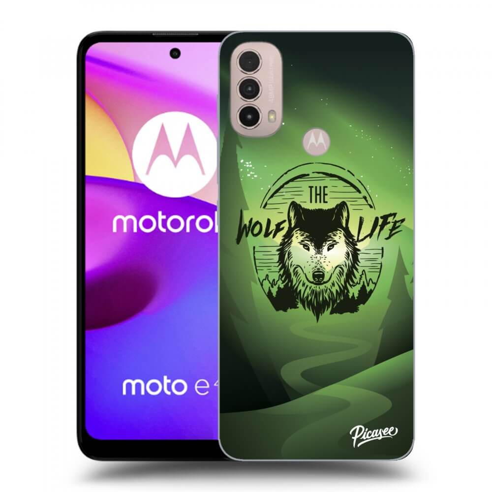 Motorola Moto E40 Hülle - Schwarzes Silikon - Wolf Life