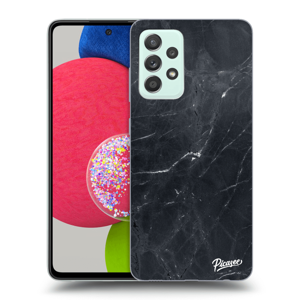 Samsung Galaxy A73 5G Hülle - Schwarzes Silikon - Black Marble