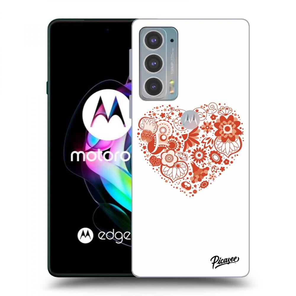 Motorola Edge 20 Hülle - Schwarzes Silikon - Big Heart
