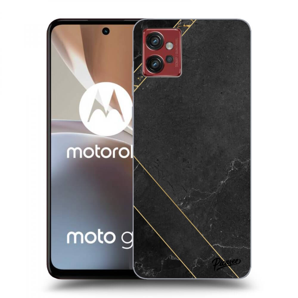 Motorola Moto G32 Hülle - Schwarzes Silikon - Black Tile