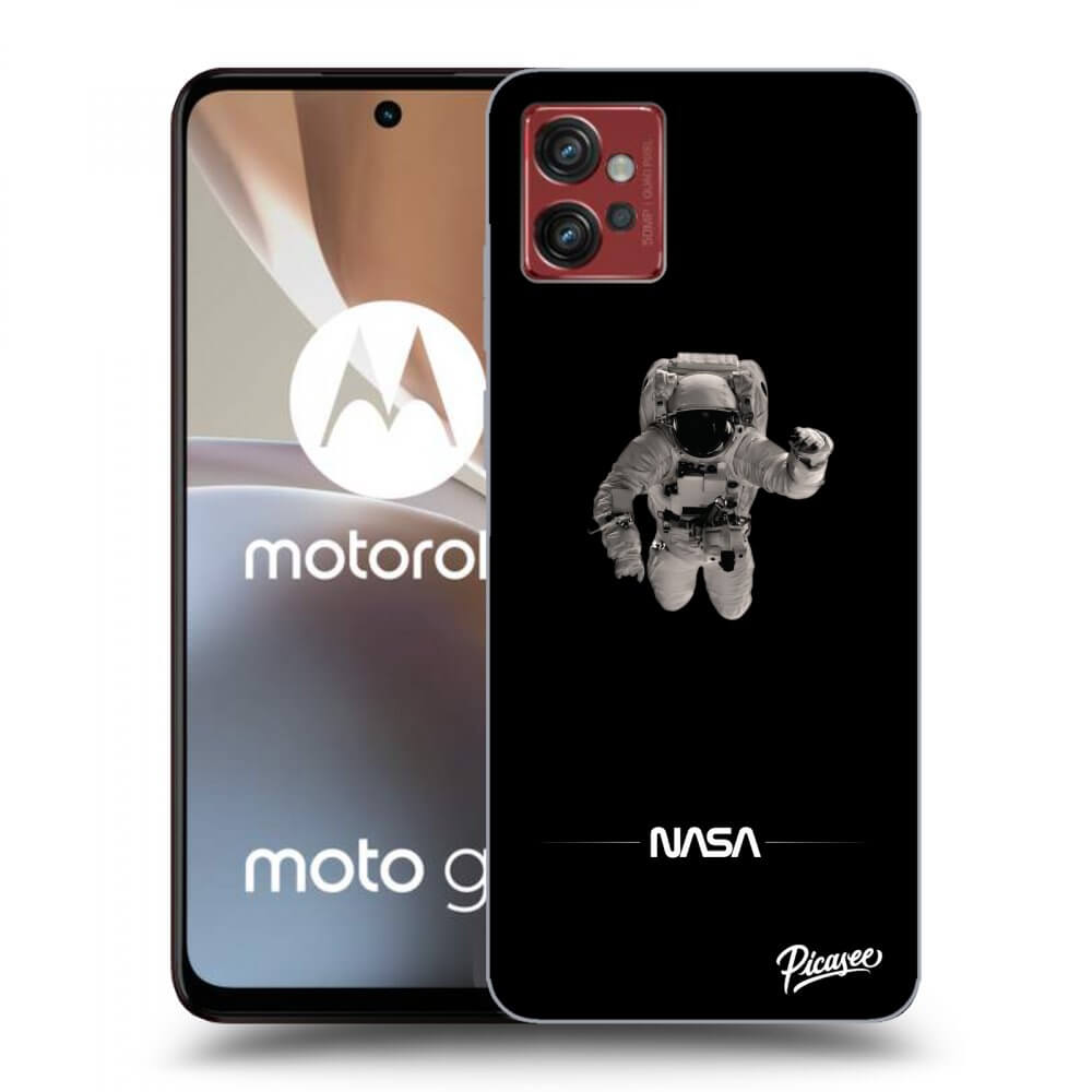 Motorola Moto G32 Hülle - Schwarzes Silikon - Astronaut Minimal