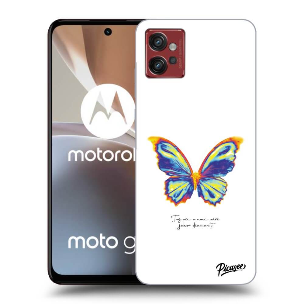 Motorola Moto G32 Hülle - Transparentes Silikon - Diamanty White