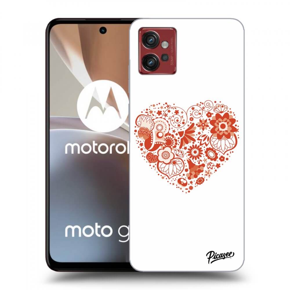 Motorola Moto G32 Hülle - Transparentes Silikon - Großes Herz