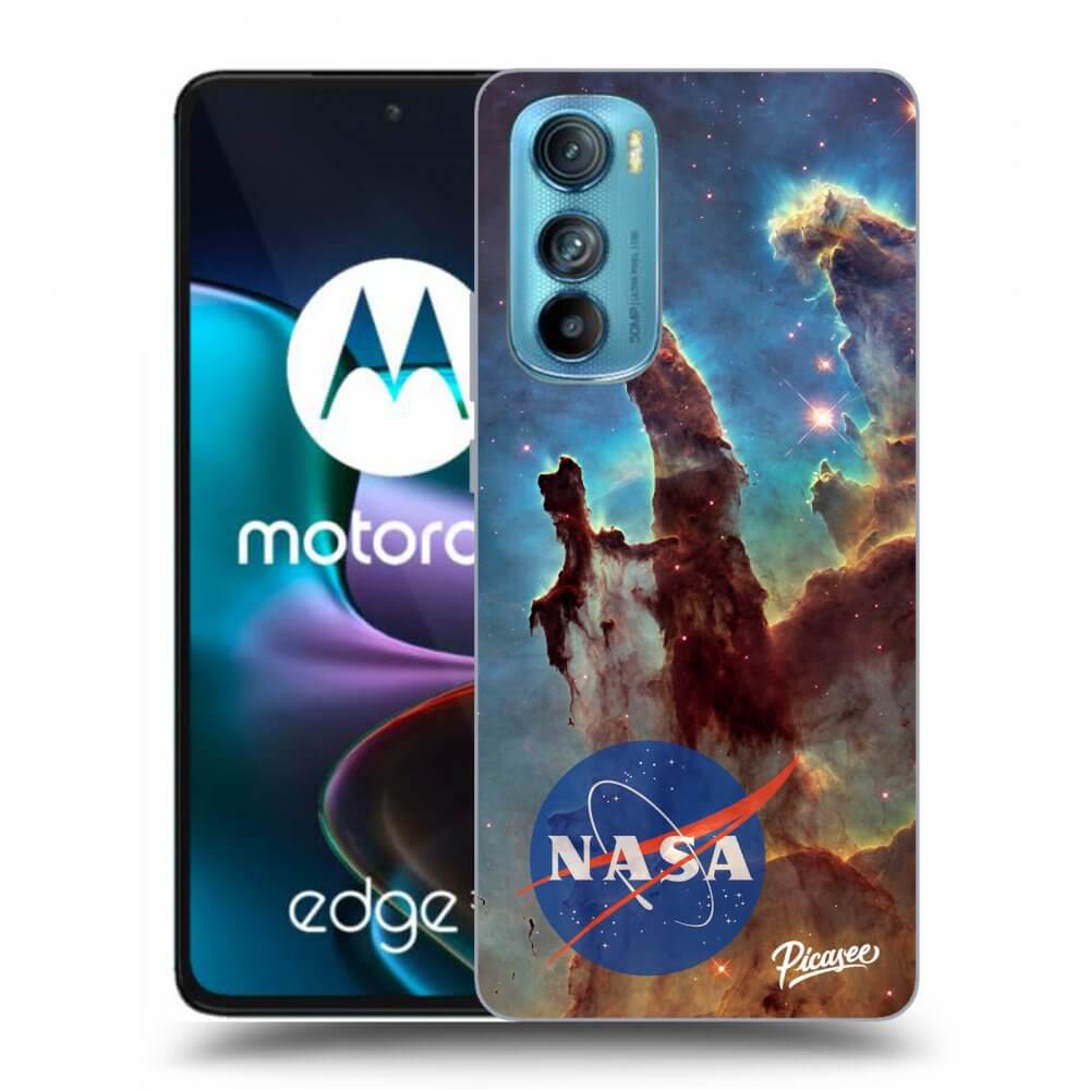 Motorola Edge 30 Hülle - Schwarzes Silikon - Eagle Nebula