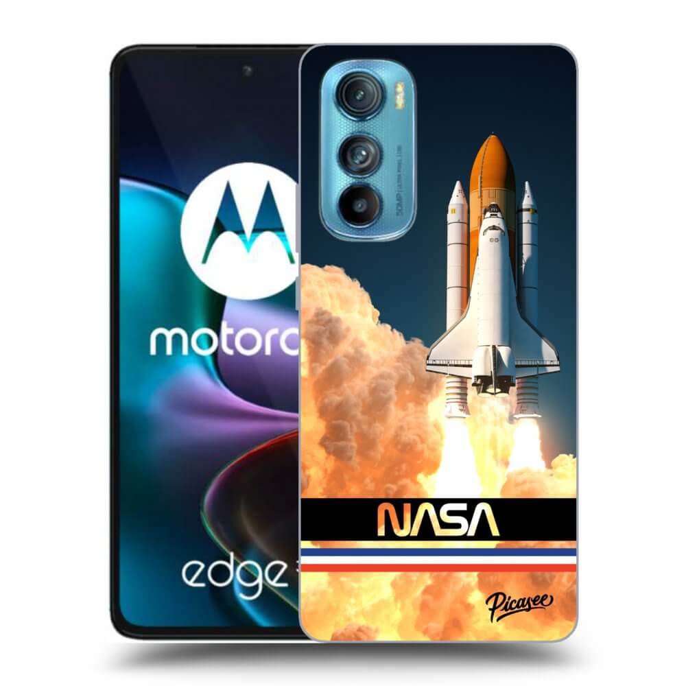 Motorola Edge 30 Hülle - Transparentes Silikon - Space Shuttle