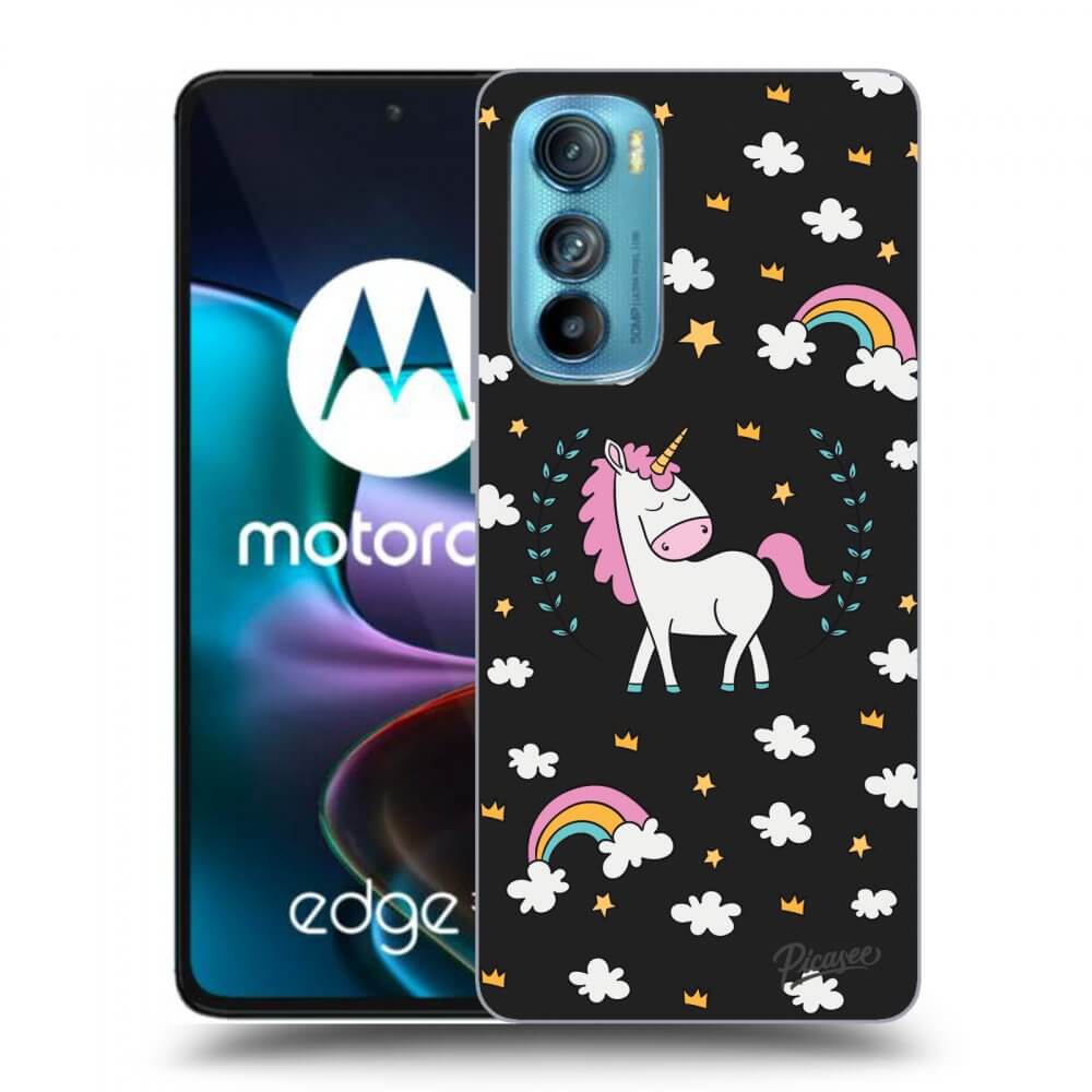 Motorola Edge 30 Hülle - Schwarzes Silikon - Unicorn Star Heaven