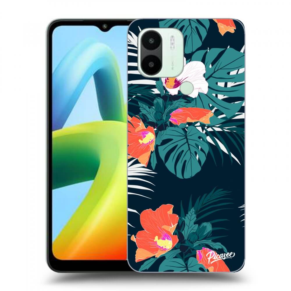 Xiaomi Redmi A1 Hülle - Schwarzes Silikon - Monstera Color