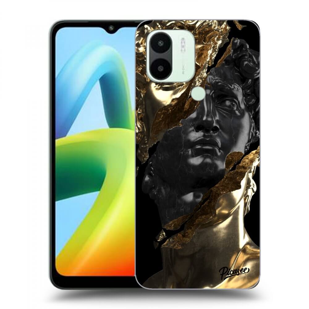 Xiaomi Redmi A1 Hülle - Schwarzes Silikon - Gold - Black