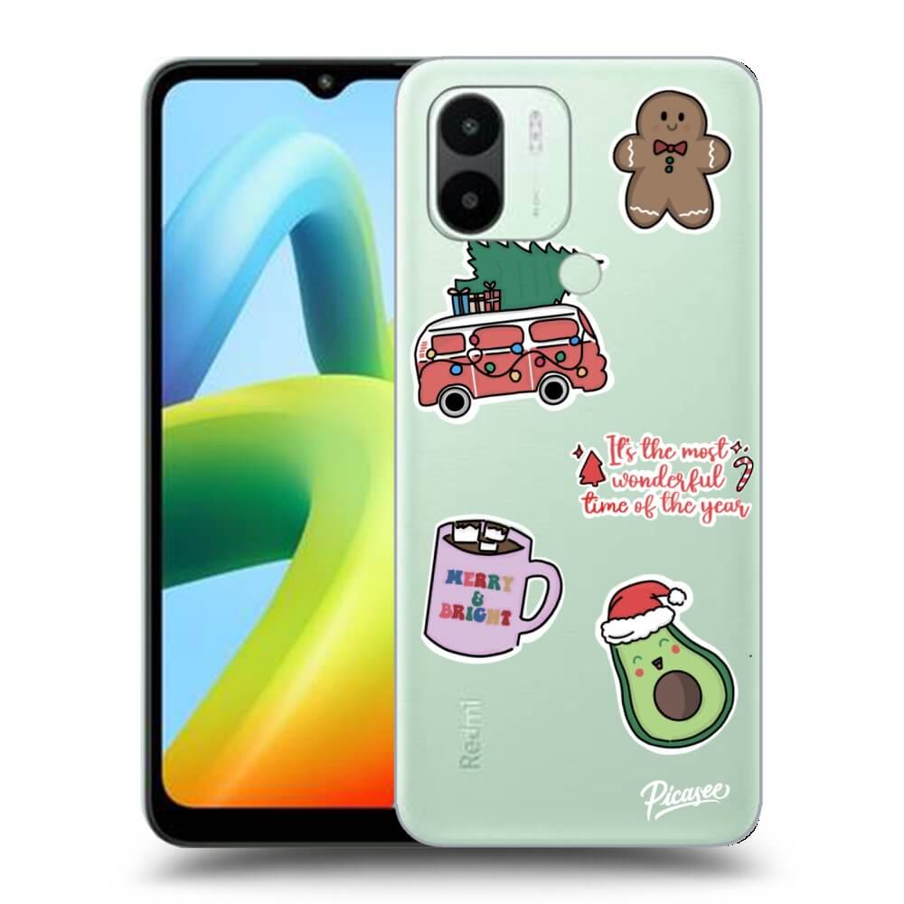 Xiaomi Redmi A1 Hülle - Transparentes Silikon - Christmas Stickers