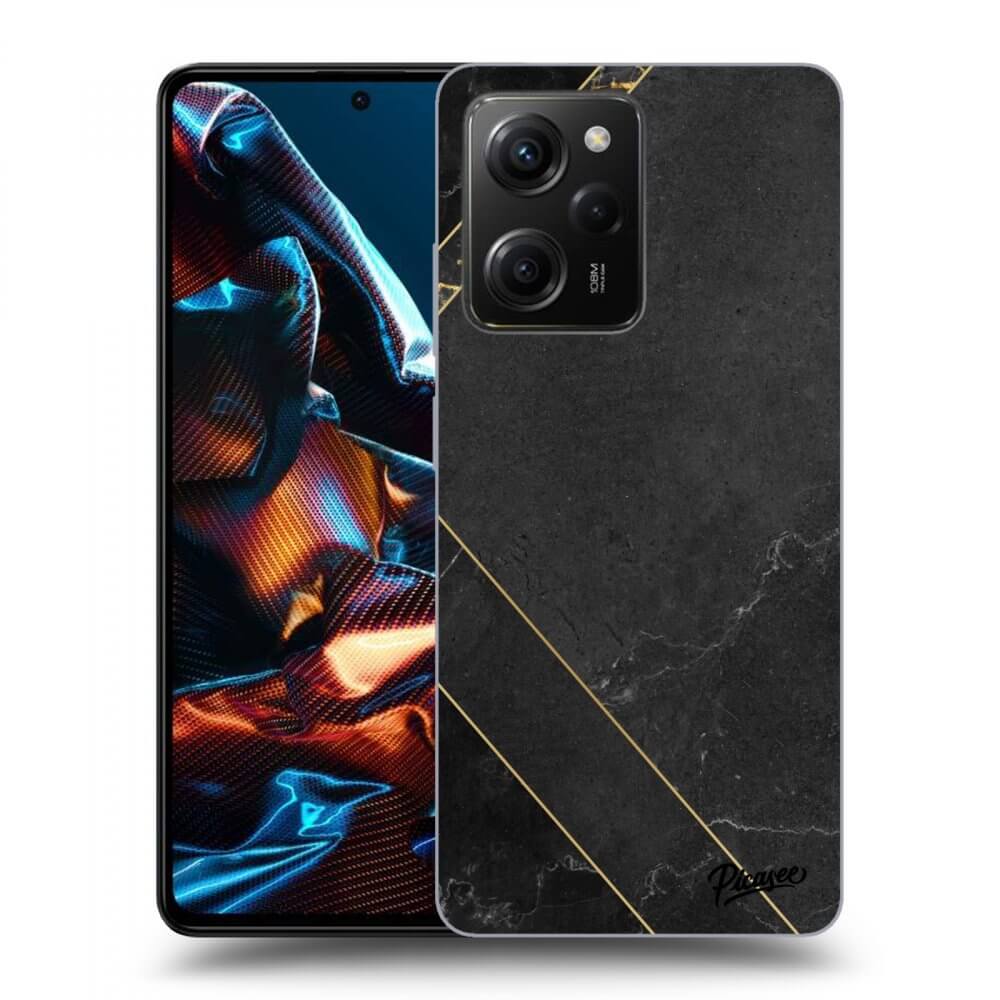 Xiaomi Poco X5 Pro Hülle - Schwarzes Silikon - Black Tile