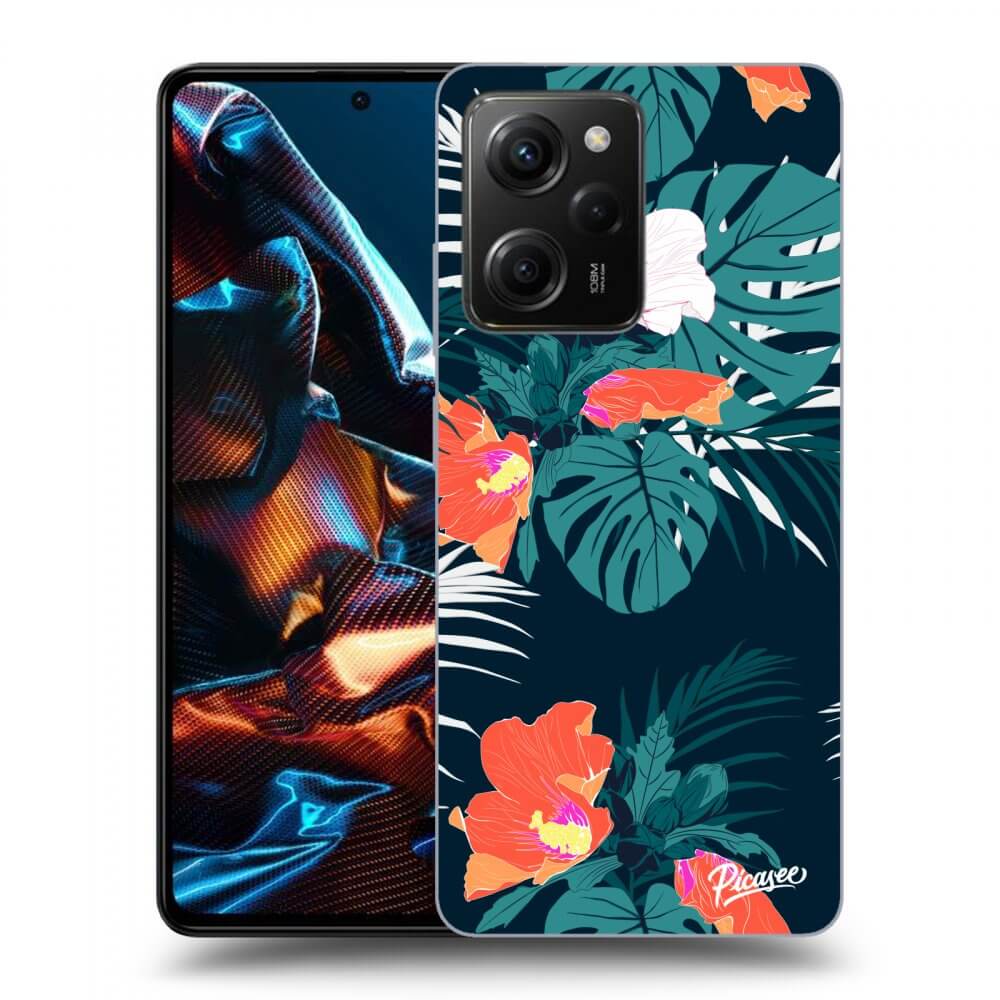 Xiaomi Poco X5 Pro Hülle - Transparentes Silikon - Monstera Color