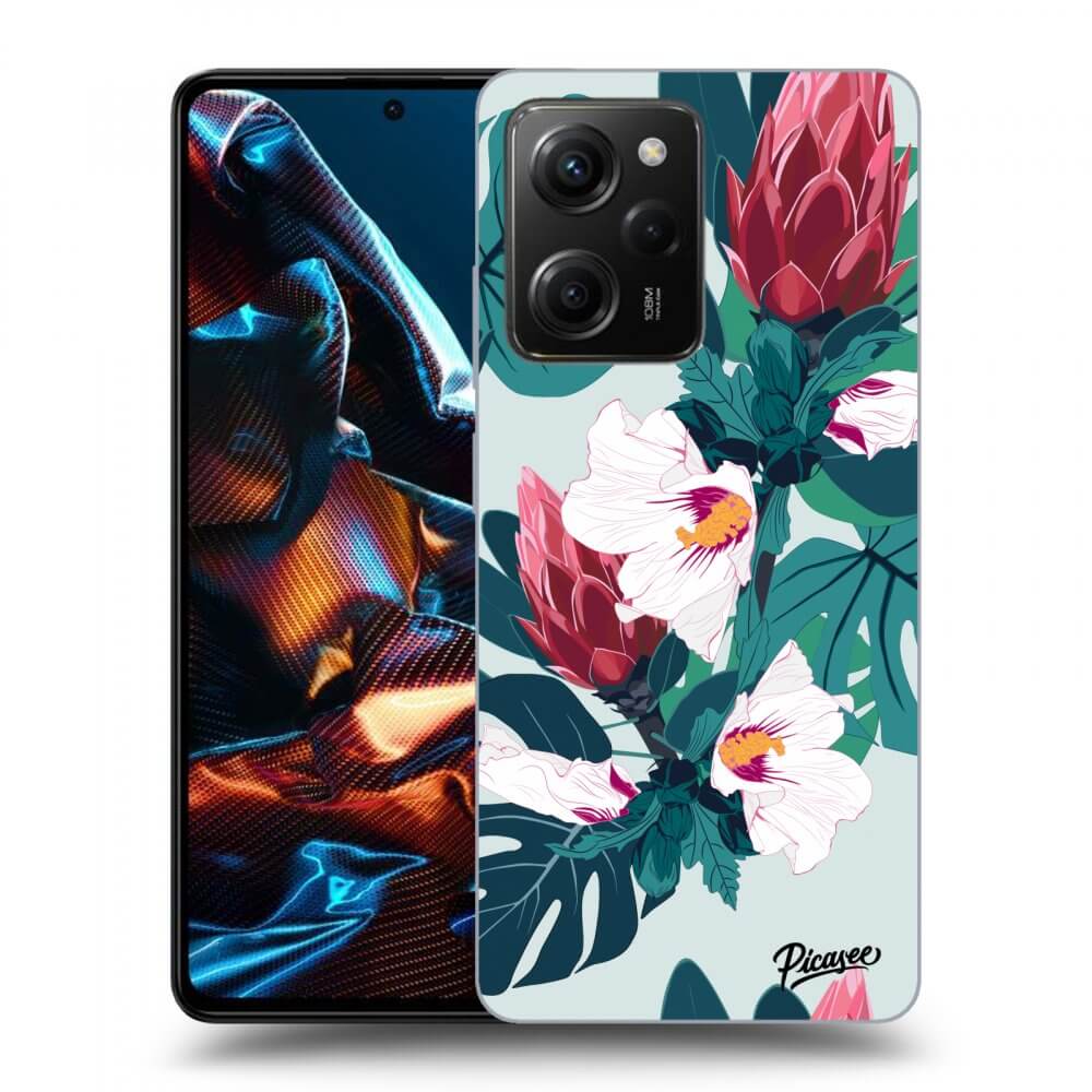 Xiaomi Poco X5 Pro Hülle - Transparentes Silikon - Rhododendron