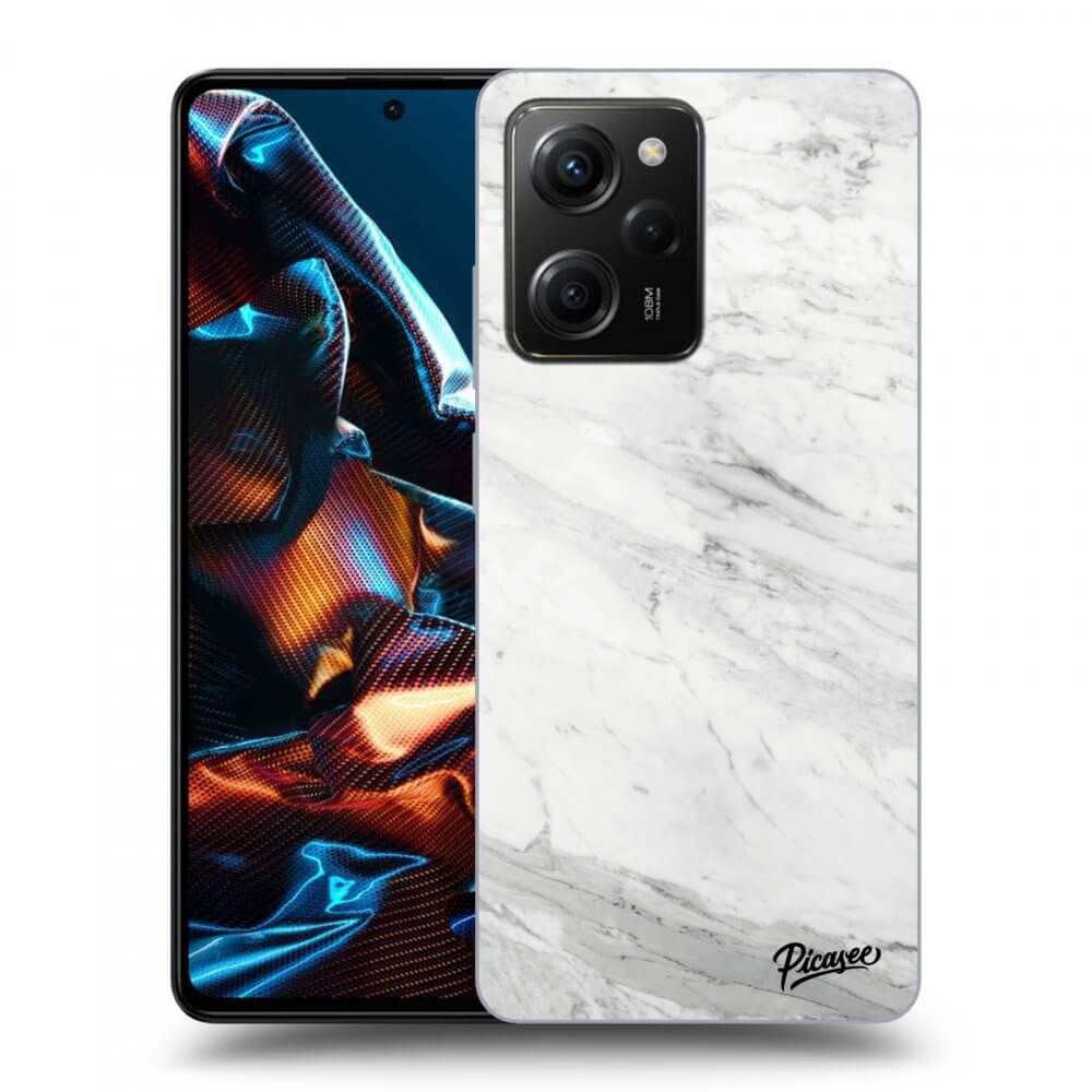 Xiaomi Poco X5 Pro Hülle - Transparentes Silikon - White Marble