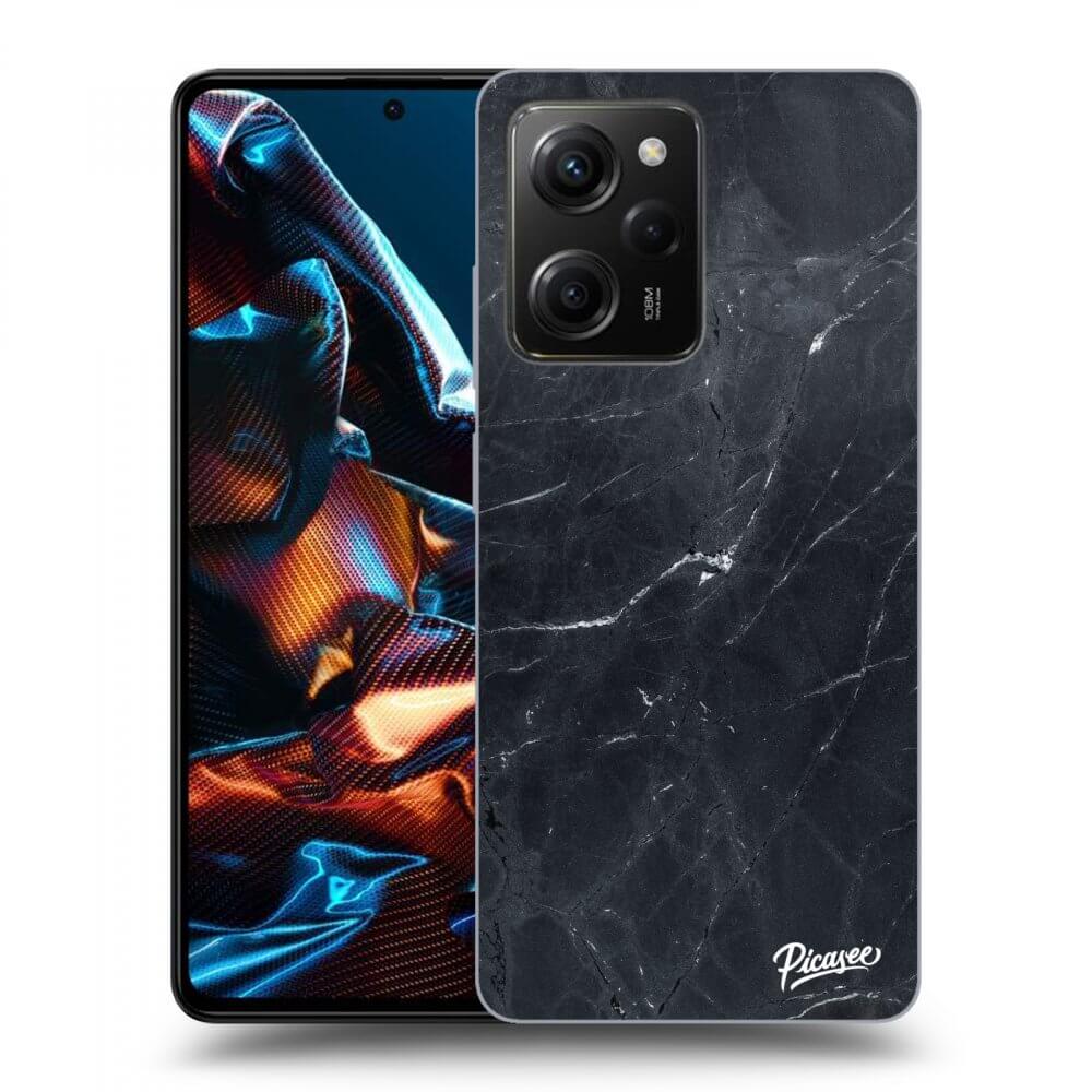 Xiaomi Poco X5 Pro Hülle - Schwarzes Silikon - Black Marble