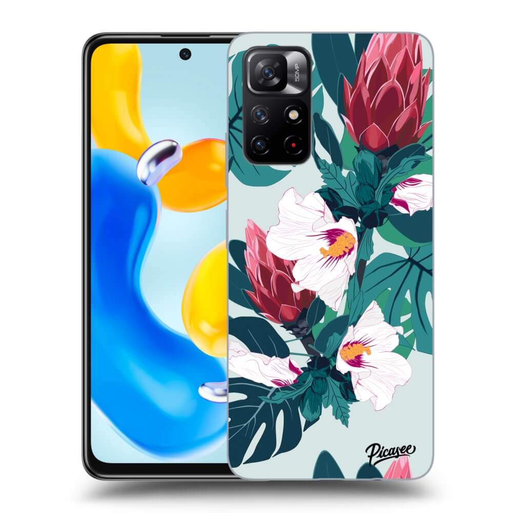 Xiaomi Redmi Note 11S 5G Hülle - Transparentes Silikon - Rhododendron