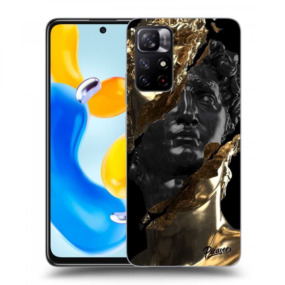 Xiaomi Redmi Note 11S 5G Hülle - Schwarzes Silikon - Gold - Black