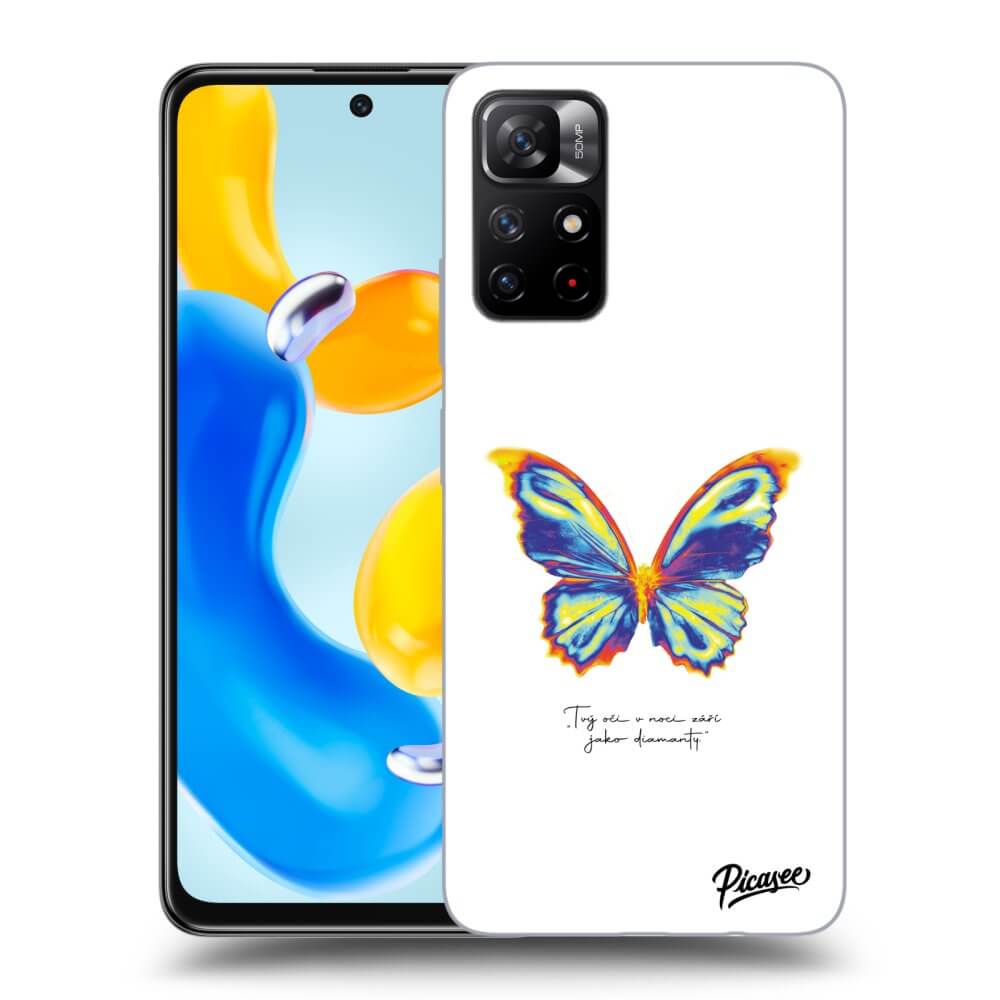 Xiaomi Redmi Note 11S 5G Hülle - Schwarzes Silikon - Diamanty White