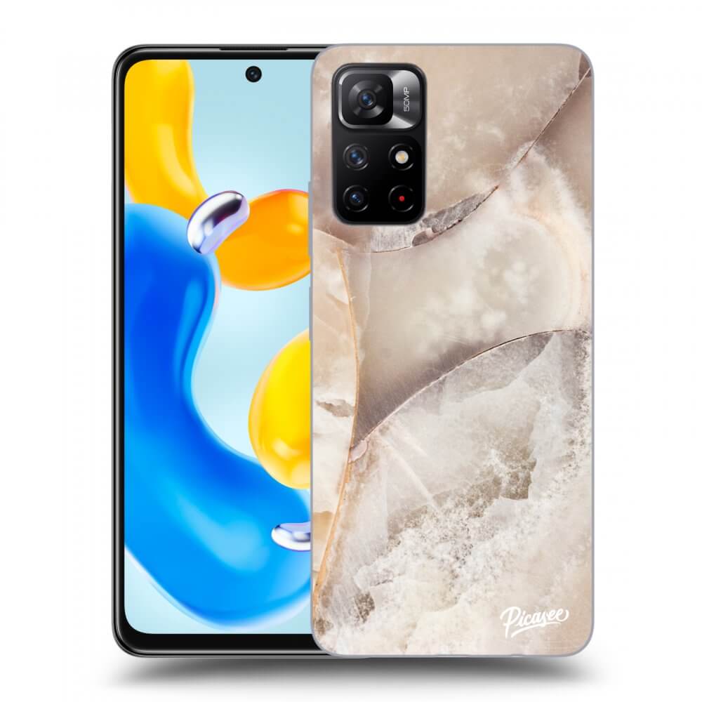 Xiaomi Redmi Note 11S 5G Hülle - Transparentes Silikon - Cream Marble