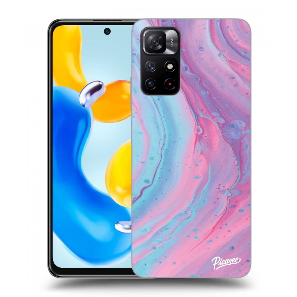 Xiaomi Redmi Note 11S 5G Hülle - Transparentes Silikon - Pink Liquid