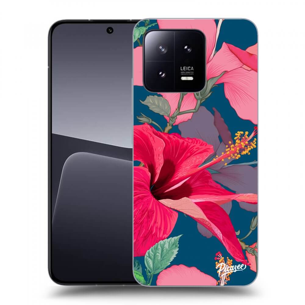 Xiaomi 13 Hülle - Schwarzes Silikon - Hibiscus