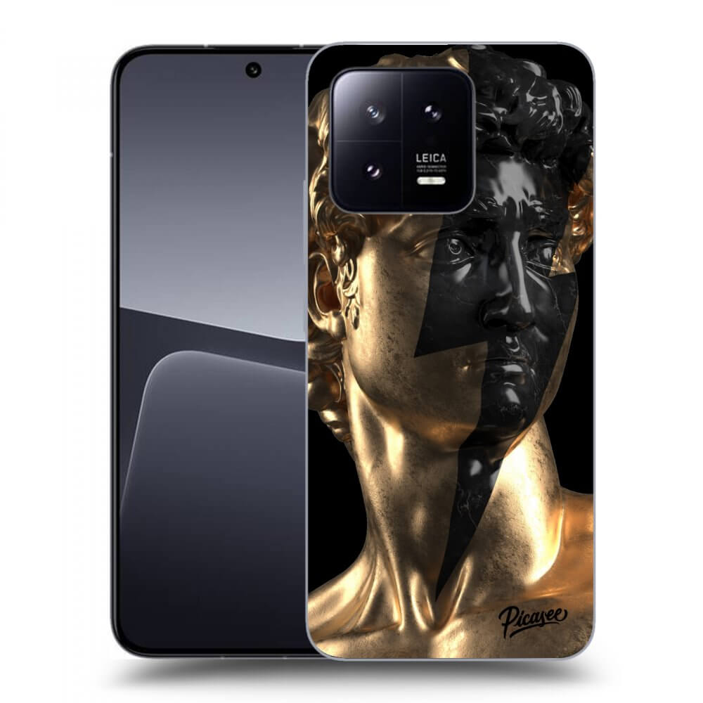 Xiaomi 13 Pro Hülle - Schwarzes Silikon - Wildfire - Gold