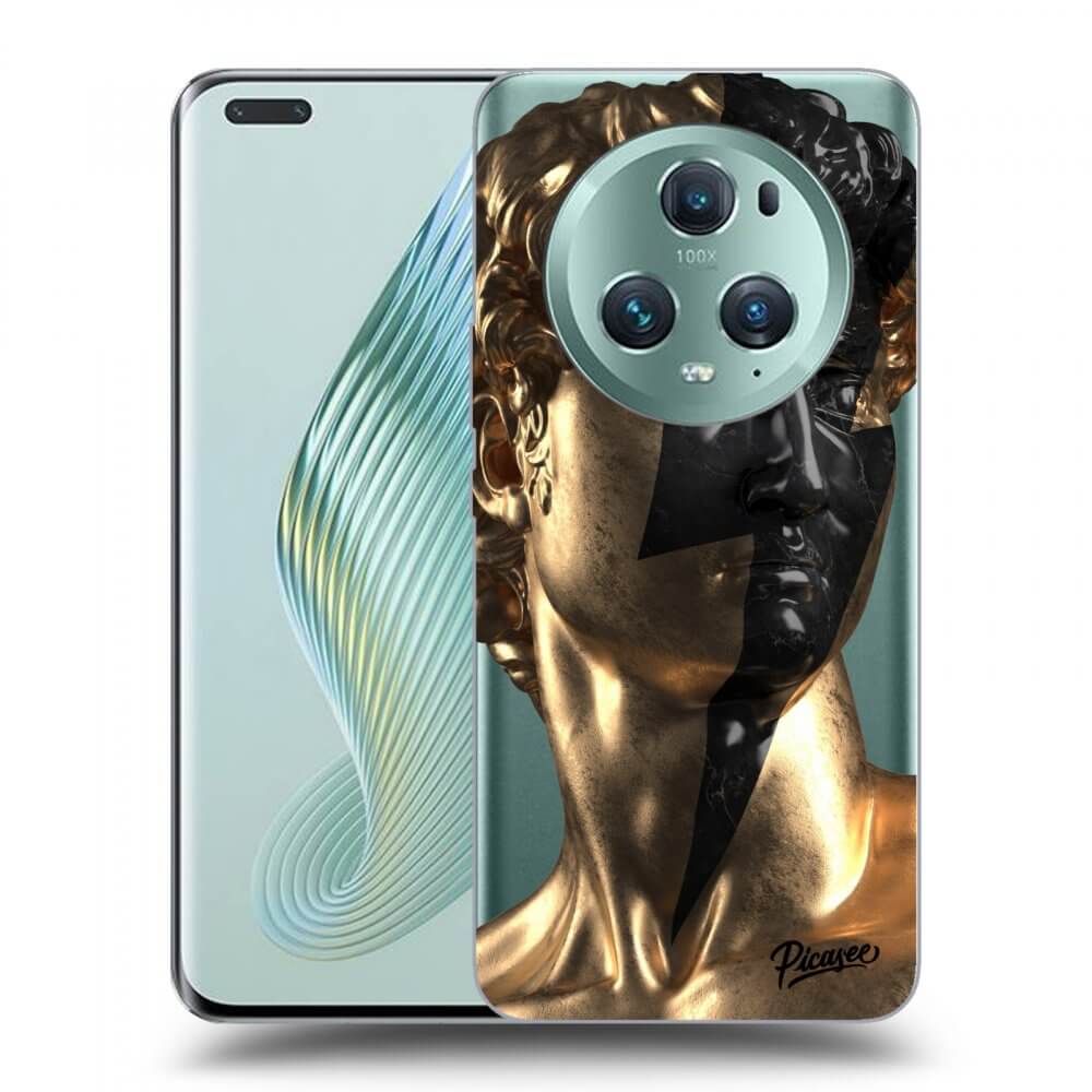 Honor Magic5 Pro Hülle - Transparentes Silikon - Wildfire - Gold