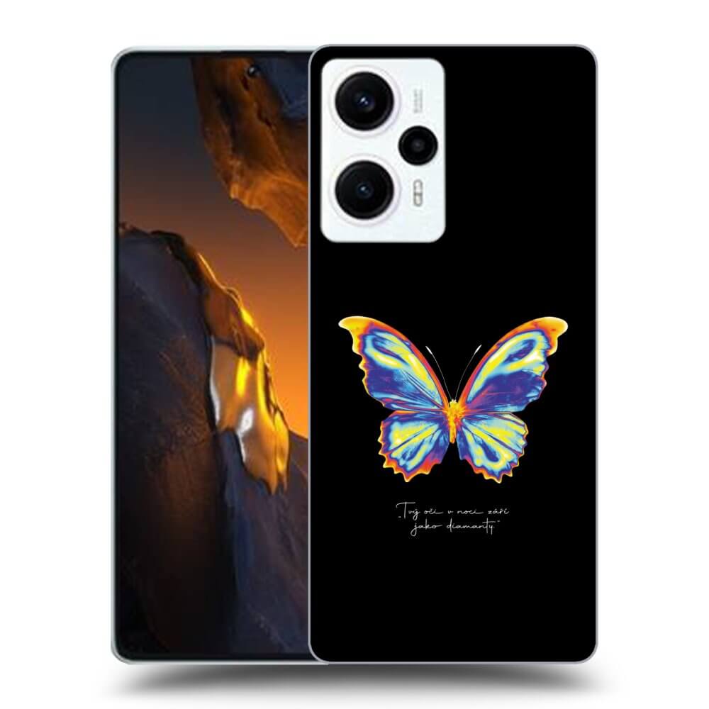 Xiaomi Poco F5 Hülle - Transparentes Silikon - Diamanty Black