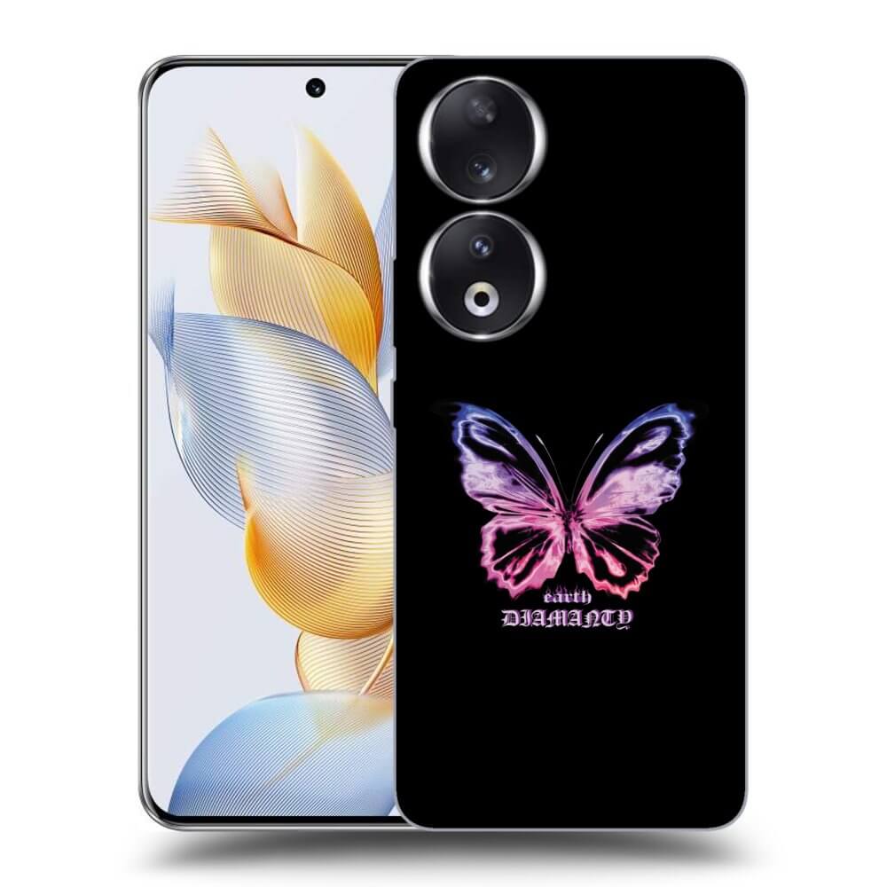 Honor 90 5G Hülle - Transparentes Silikon - Diamanty Purple