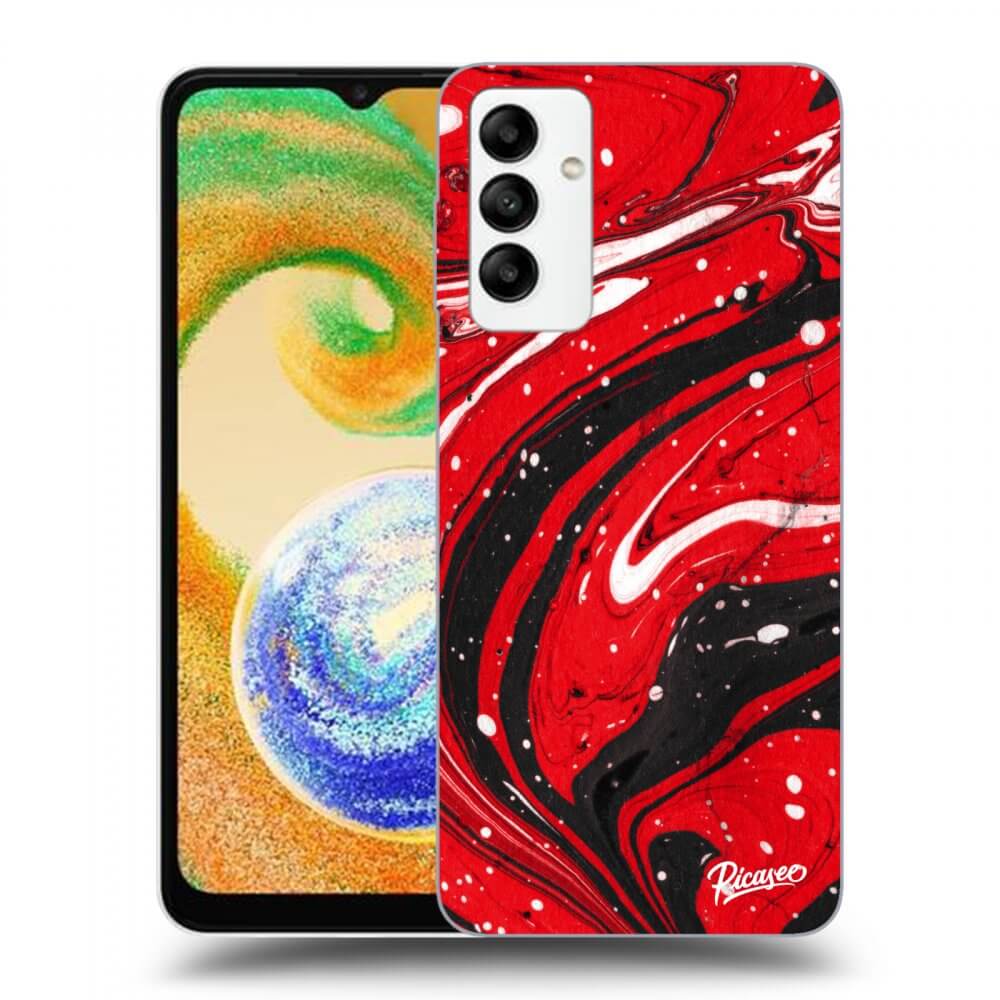 Samsung Galaxy A04s A047F Hülle - Schwarzes Silikon - Red Black