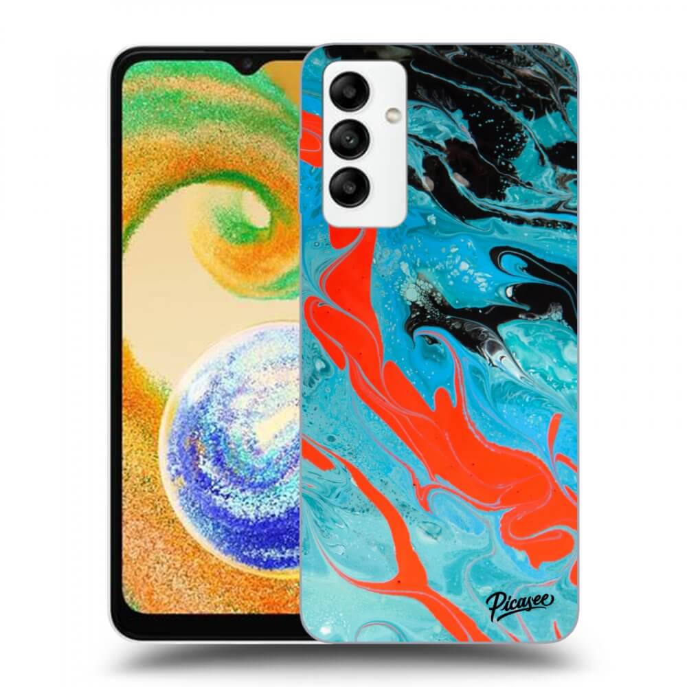 Samsung Galaxy A04s A047F Hülle - Schwarzes Silikon - Blue Magma