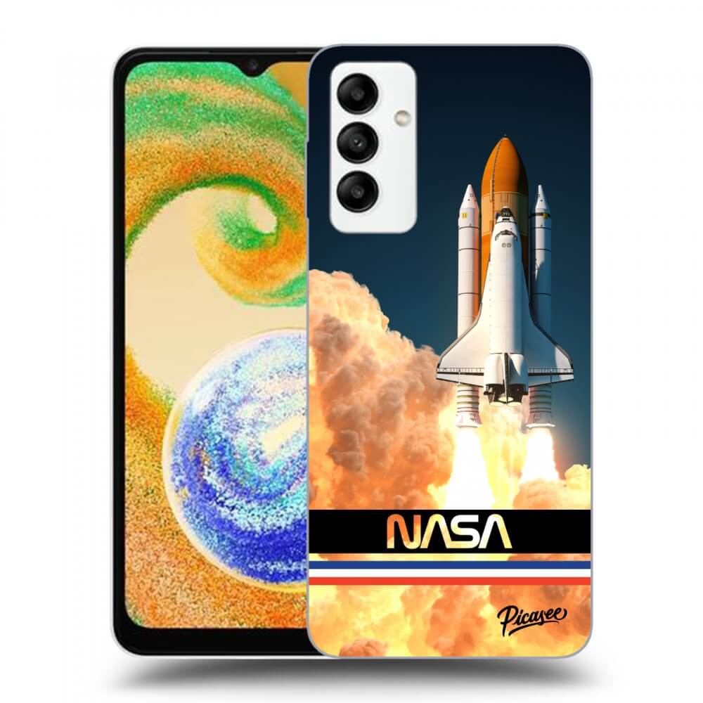 Samsung Galaxy A04s A047F Hülle - Schwarzes Silikon - Space Shuttle