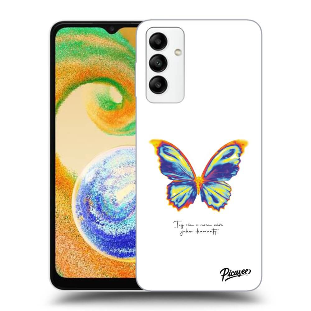 Samsung Galaxy A04s A047F Hülle - Transparentes Silikon - Diamanty White