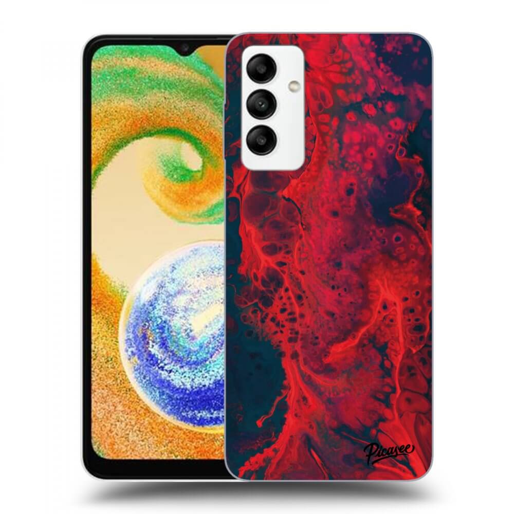 Samsung Galaxy A04s A047F Hülle - Schwarzes Silikon - Organic Red